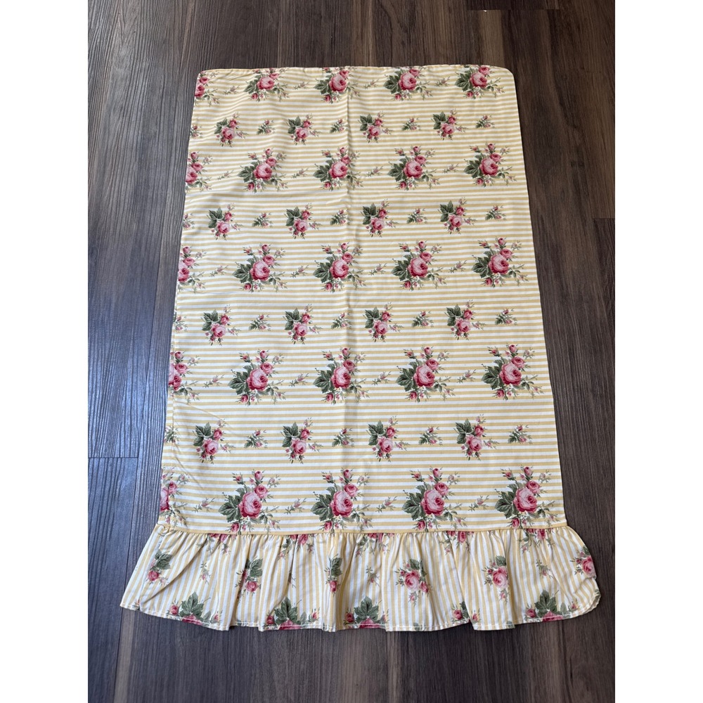 Ralph Lauren Pillowcase Standard Yellow Floral Sophie Vintage Ruffle Cottagecore